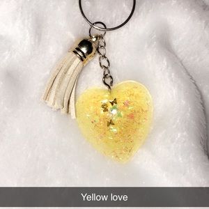 Yellow heart keychain
